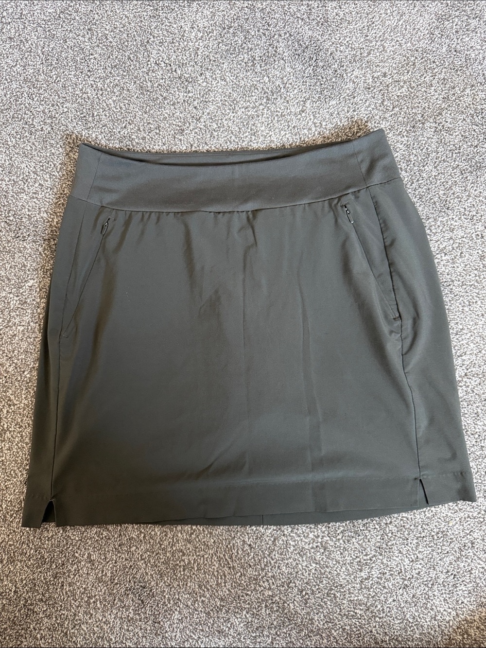 Athleta Olive Green Active Skort with Zip Pockets 10 Tall